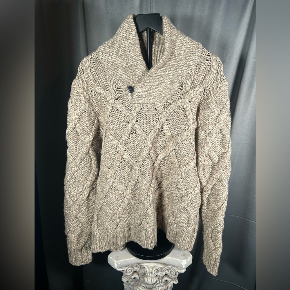 Vintage Eddie Bauer Men's Turtleneck Sweater - Cream - Picture 2 of 5